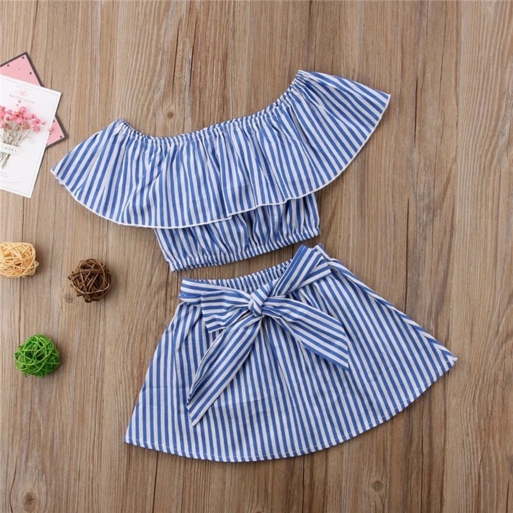 Stipe skirt set
